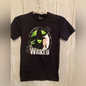 Wicked Defy Gravity Size Small Black‎ Green For Good Where T-Shirt